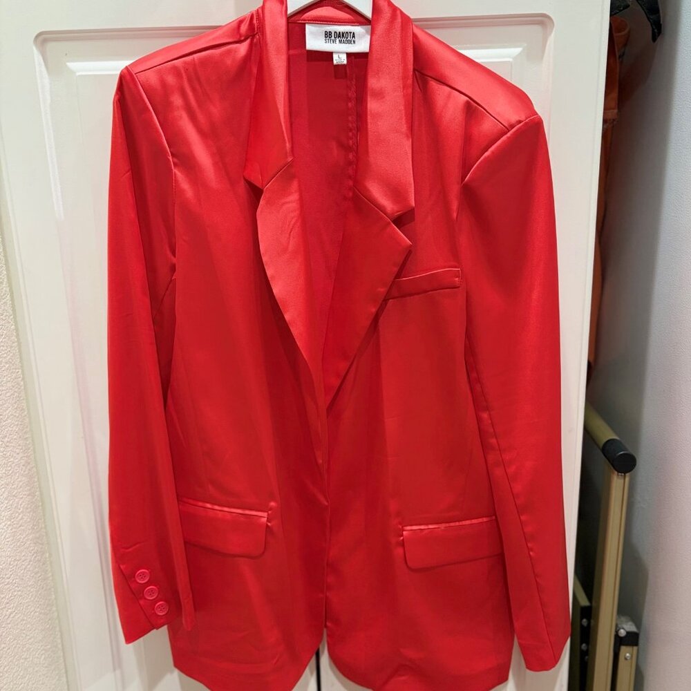 NWOT – Steve Madden Red Silk Blazer